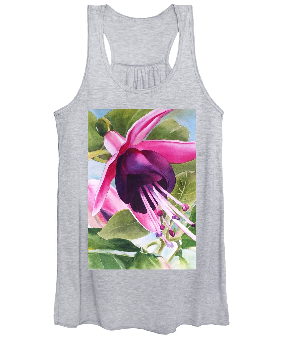 Floral Women's Tank Top featuring the painting The Blusher by Marlene Gremillion