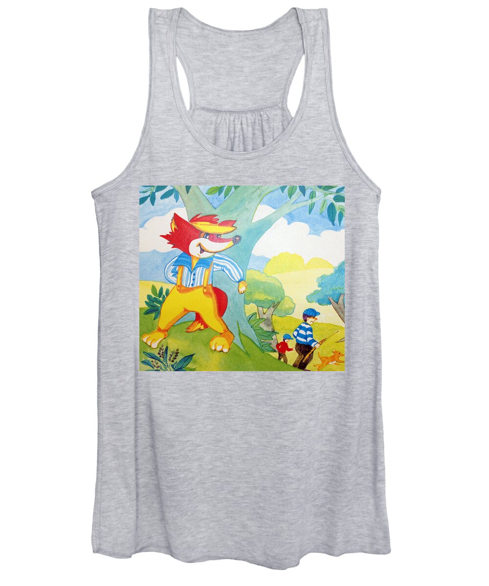Family Art Women's Tank Top featuring the drawing The Boys In The Hood by Robert Margetts