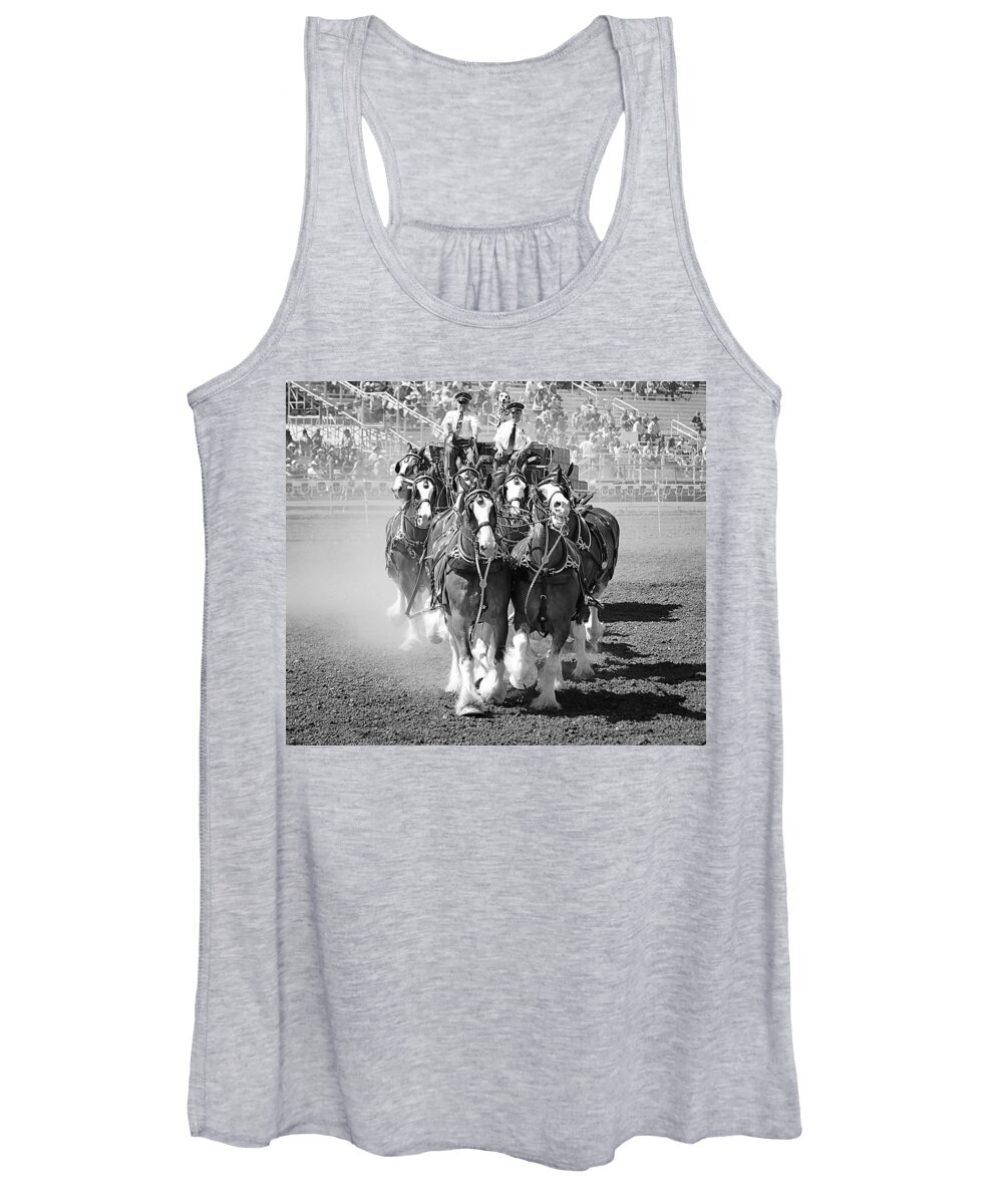 The Budweiser Clydesdales Women's Tank Top featuring the photograph The Budweiser Clydesdales by Maria Jansson