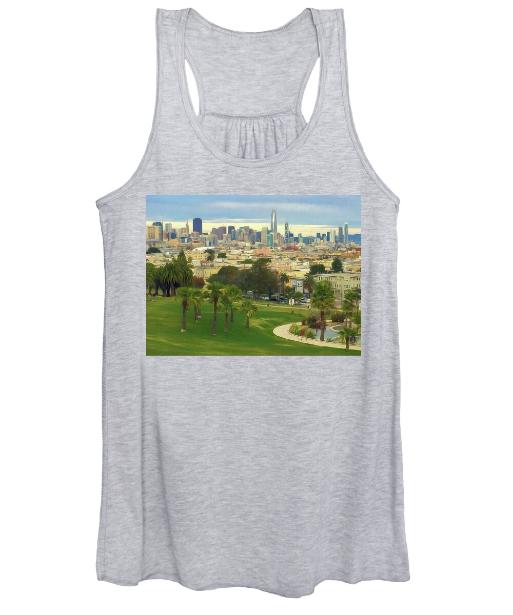The City From Dolores Park Women's Tank Top featuring the photograph The City from Dolores Park by Bonnie Follett