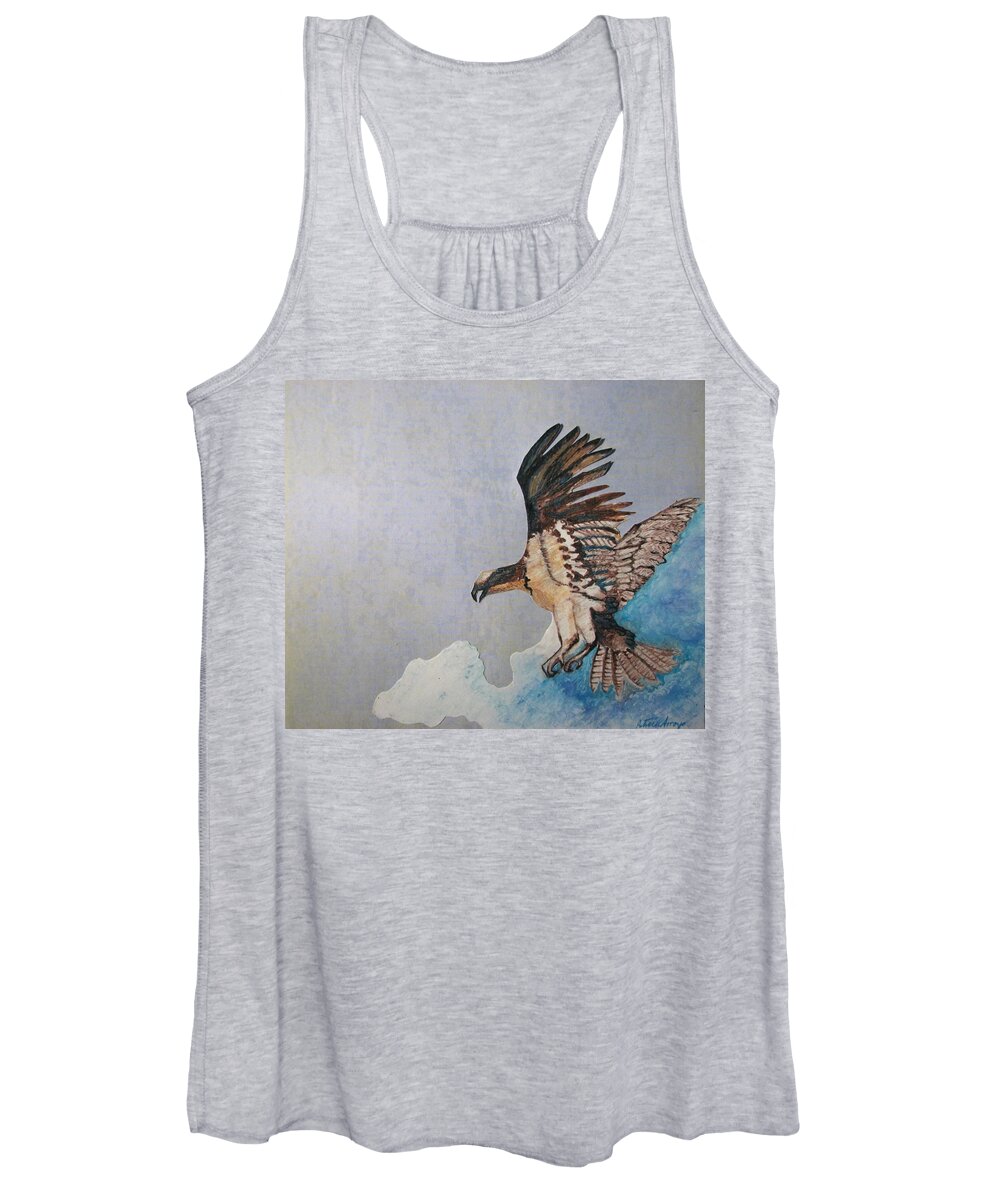 Birds Women's Tank Top featuring the painting The Cloud Surfer by Patricia Arroyo