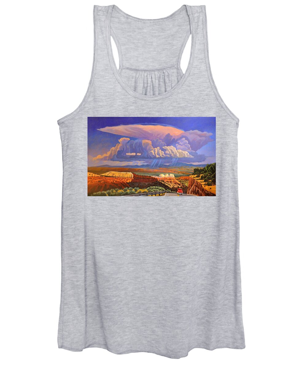 Big Clouds Women's Tank Top featuring the painting The Commute by Art West