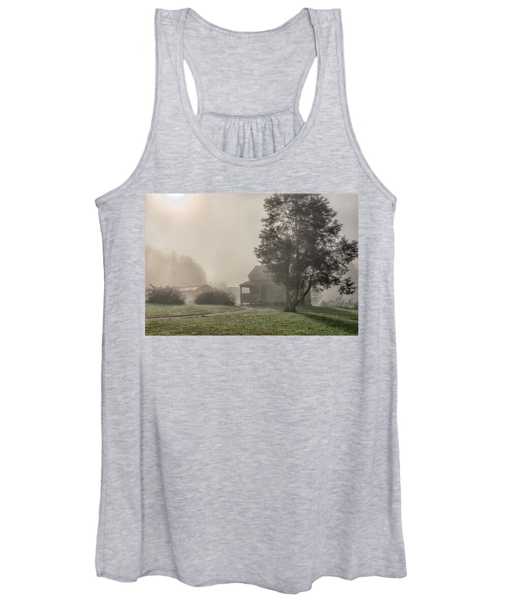 Cades Cove Women's Tank Top featuring the photograph The Dan Lawson Place by Victor Culpepper