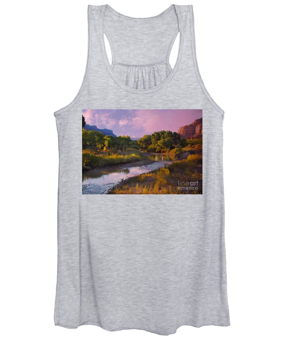 Delores River At Gate Way Colorado Women's Tank Top featuring the digital art The Delores River at Gate Way Colorado by Annie Gibbons