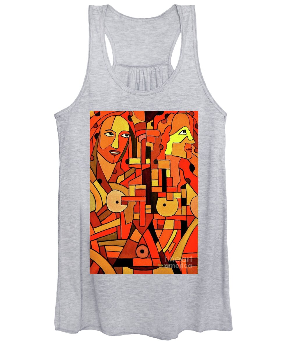 The Desire To Play In Red Women's Tank Top featuring the painting The desire to play in red by Plata Garza
