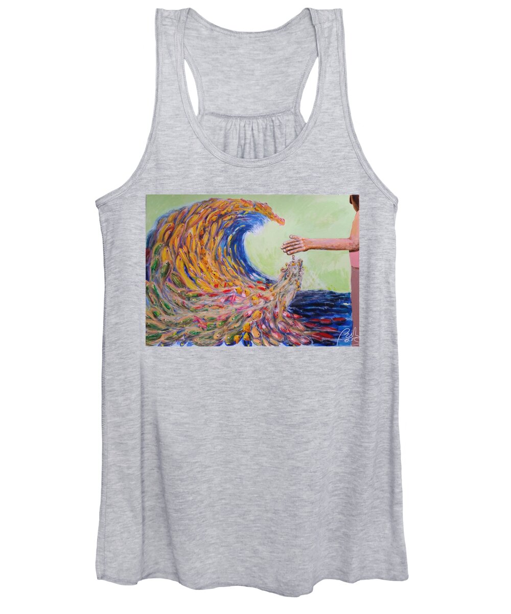 Aquatic Life Women's Tank Top featuring the painting The evolution of an idea Trascendence by Bachmors Artist