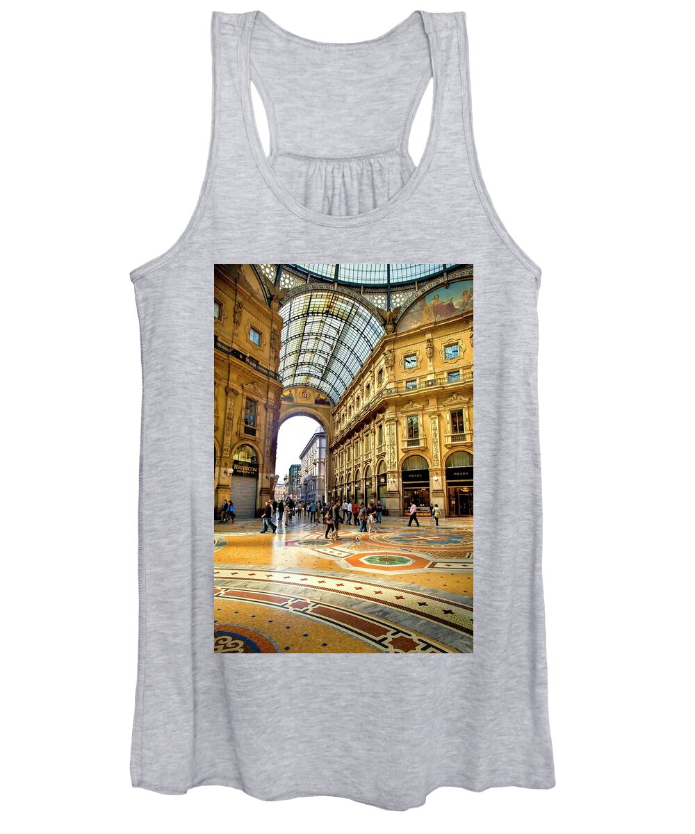 Galleria Women's Tank Top featuring the photograph The Galleria In Milan II by Harriet Feagin