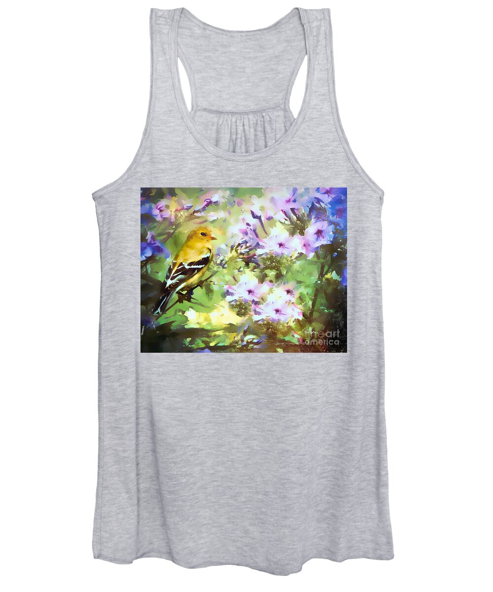 Goldfinch Women's Tank Top featuring the painting The Garden Phlox Princess by Tina LeCour