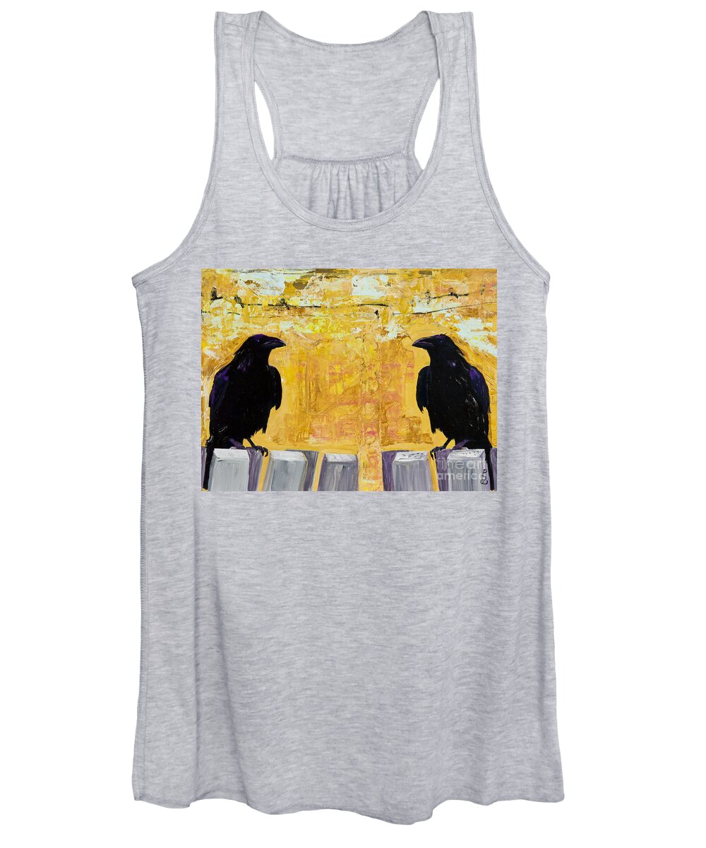 Abstract Realism Women's Tank Top featuring the painting The Gossips by Pat Saunders-White