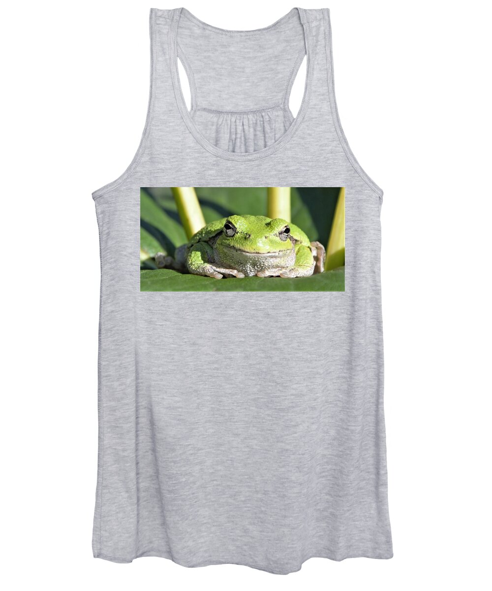 Frog Women's Tank Top featuring the photograph The Happiest Tree Frog by Michael Hall