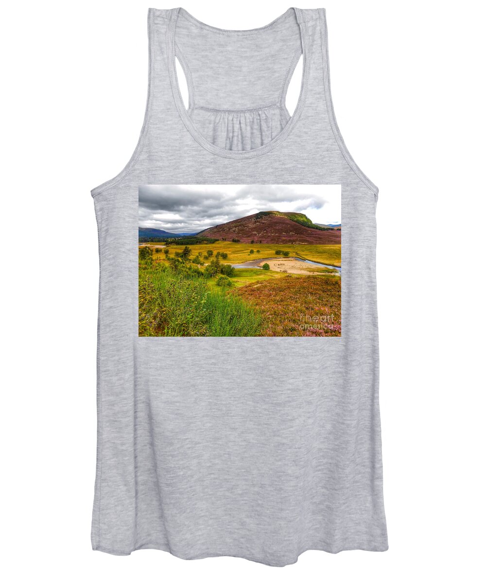 Royal Deeside Women's Tank Top featuring the photograph The Heather at Royal Deeside by Joan-Violet Stretch