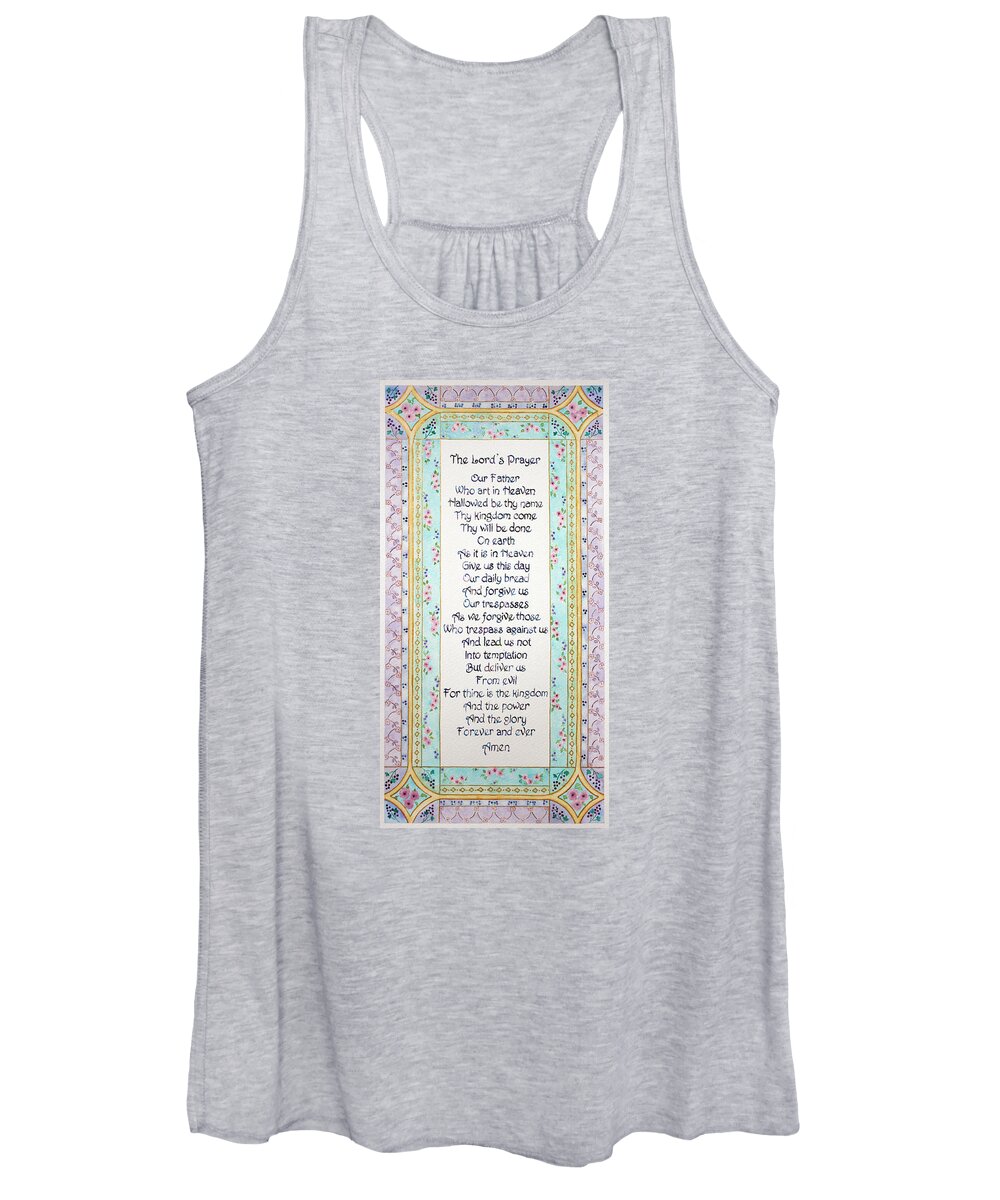 Watercolor Women's Tank Top featuring the painting The Lord's Prayer by Lisa Vincent