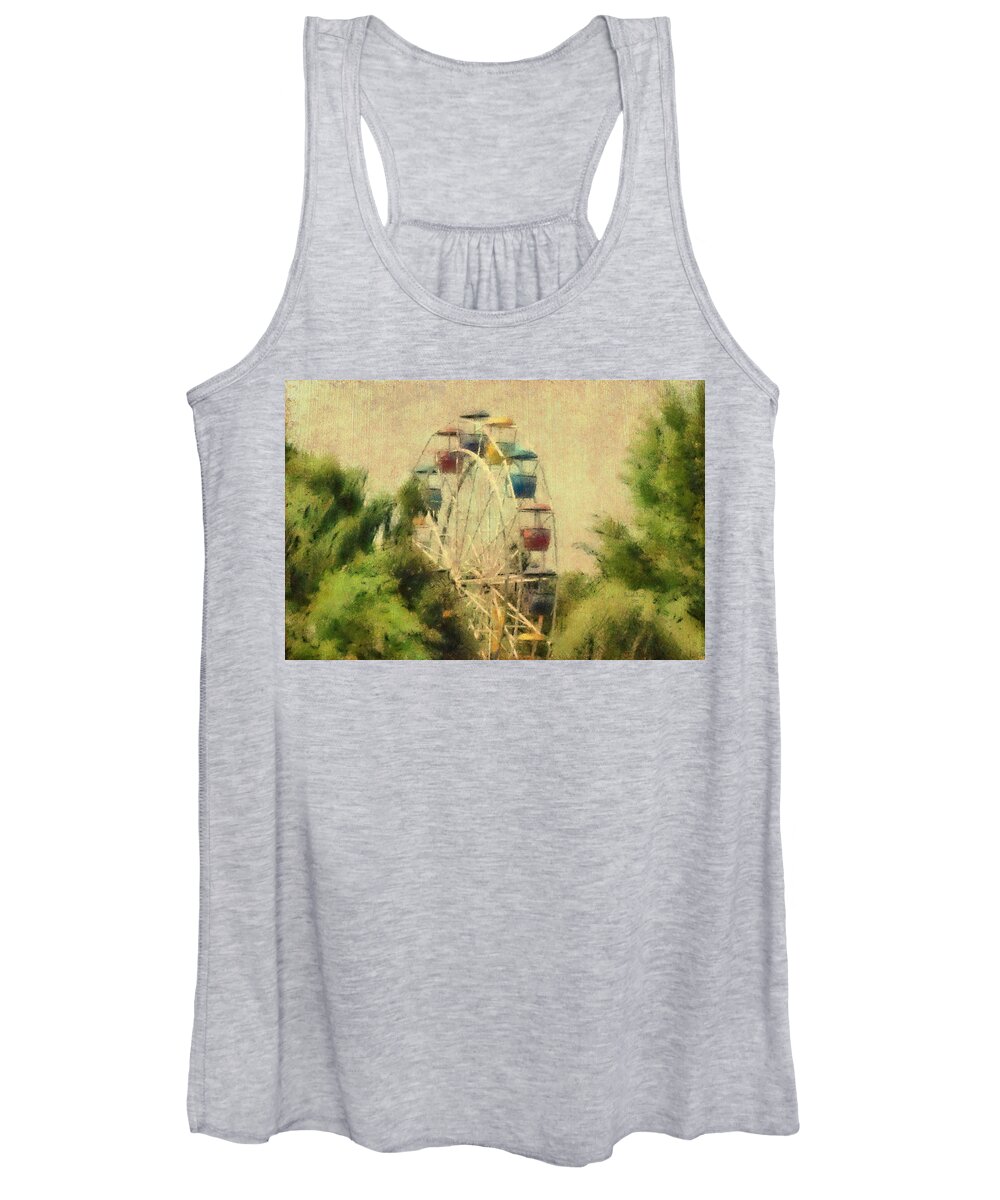 Ferris Wheel Women's Tank Top featuring the photograph The Lover's Ride by Trish Tritz