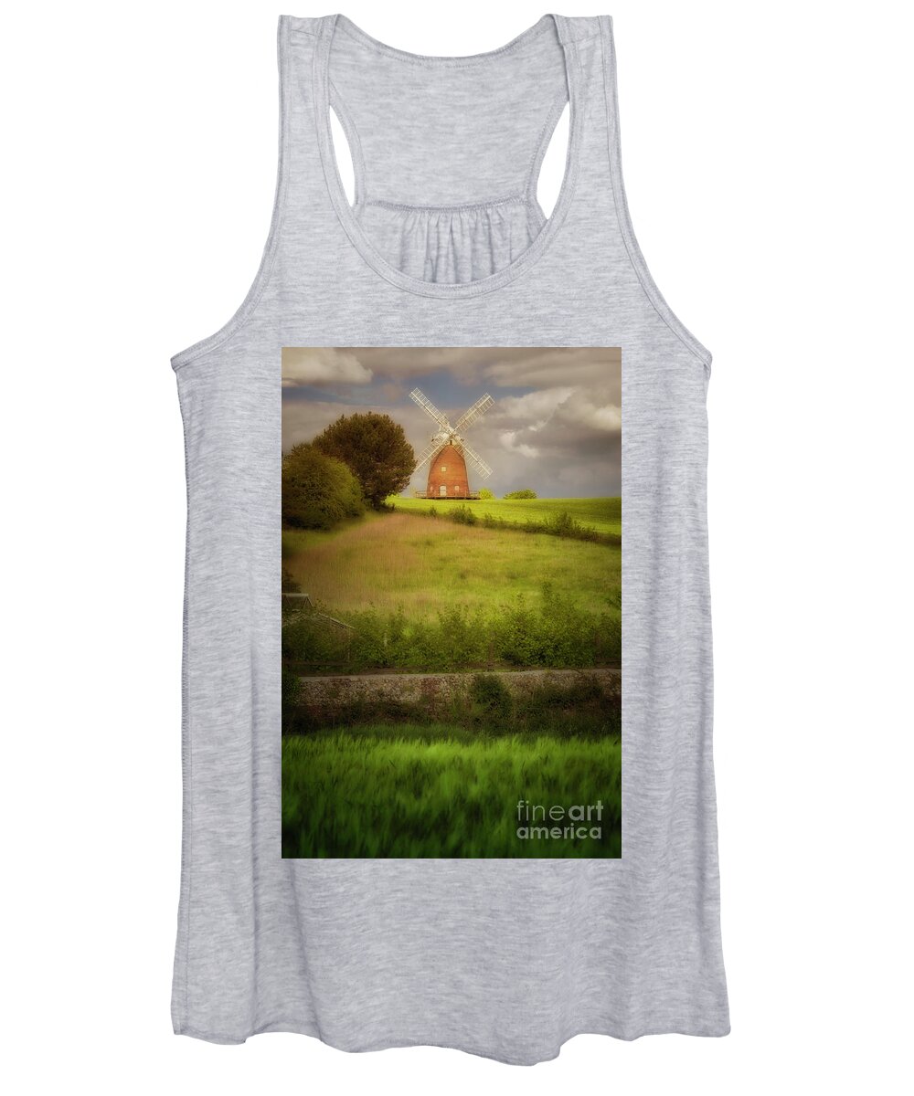 Windmill Women's Tank Top featuring the photograph The Mill up the Hill Thaxted by Jack Torcello
