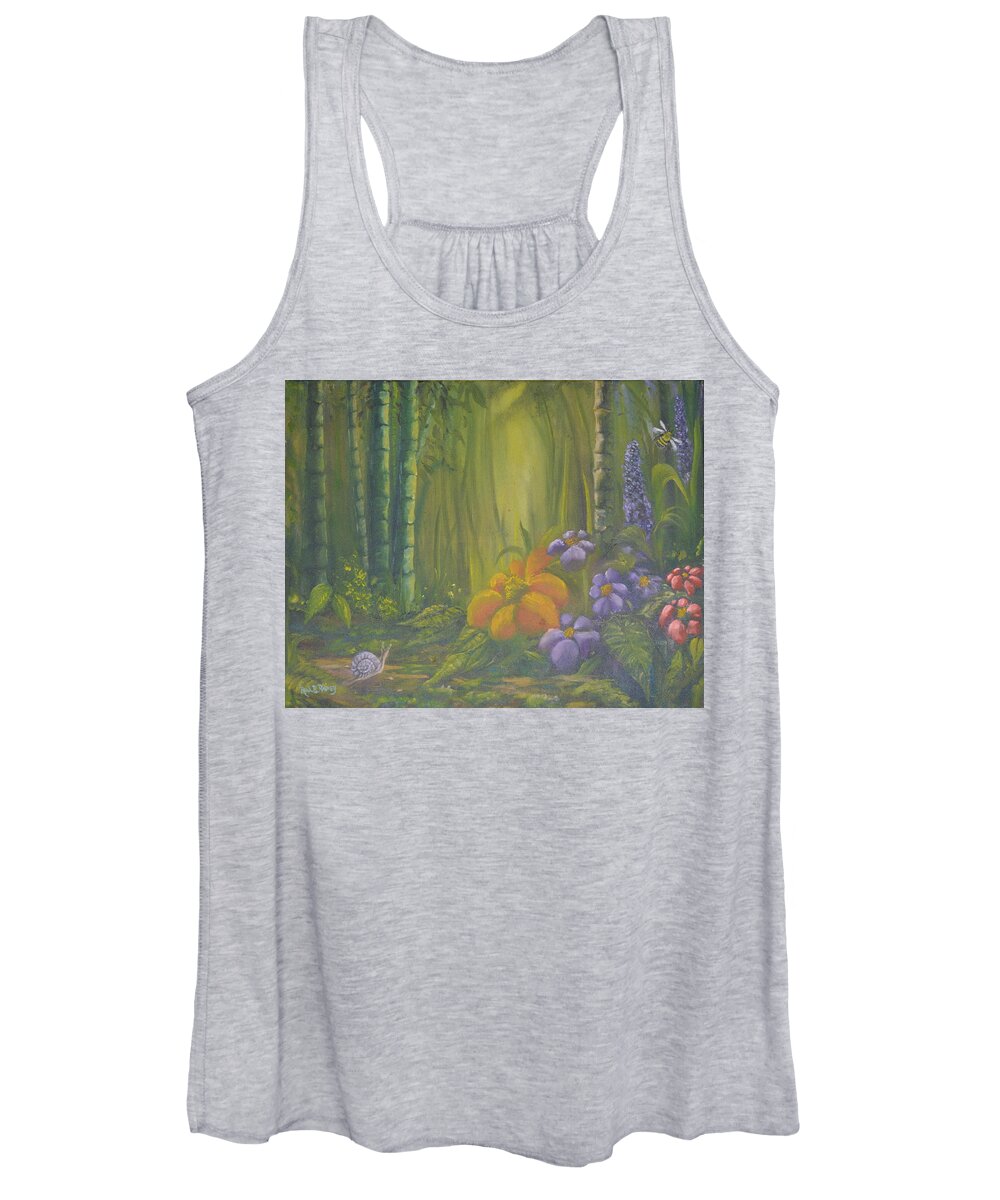 Forest Women's Tank Top featuring the painting The Morning Commute by Rod B Rainey