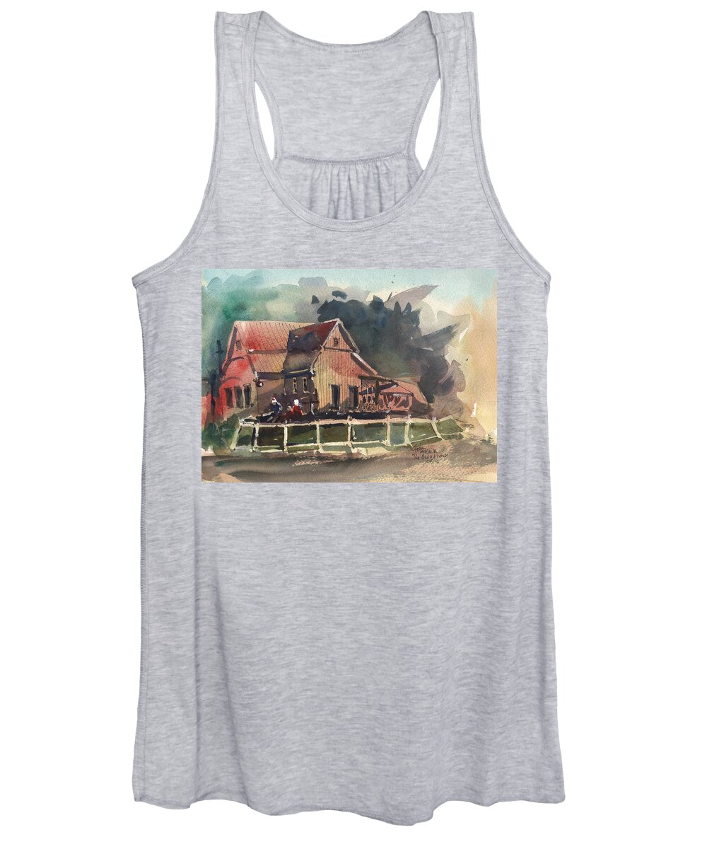 Architecture Women's Tank Top featuring the painting The Old old house by Gaston McKenzie