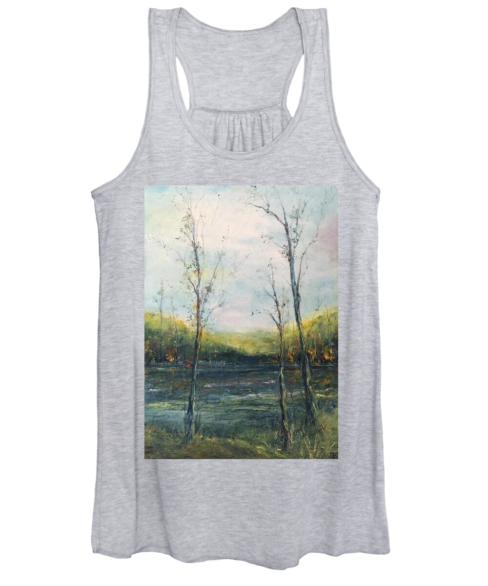 The Mighty Ouachita Women's Tank Top featuring the painting The Ouachita by Robin Miller-Bookhout