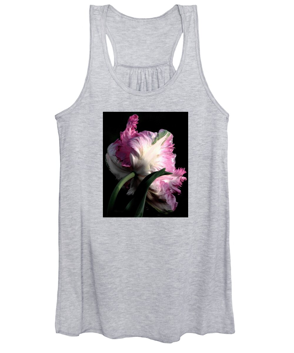 Pink Parrot Tulips Women's Tank Top featuring the photograph The Parrot Tulip Queen Of Spring by Angela Davies
