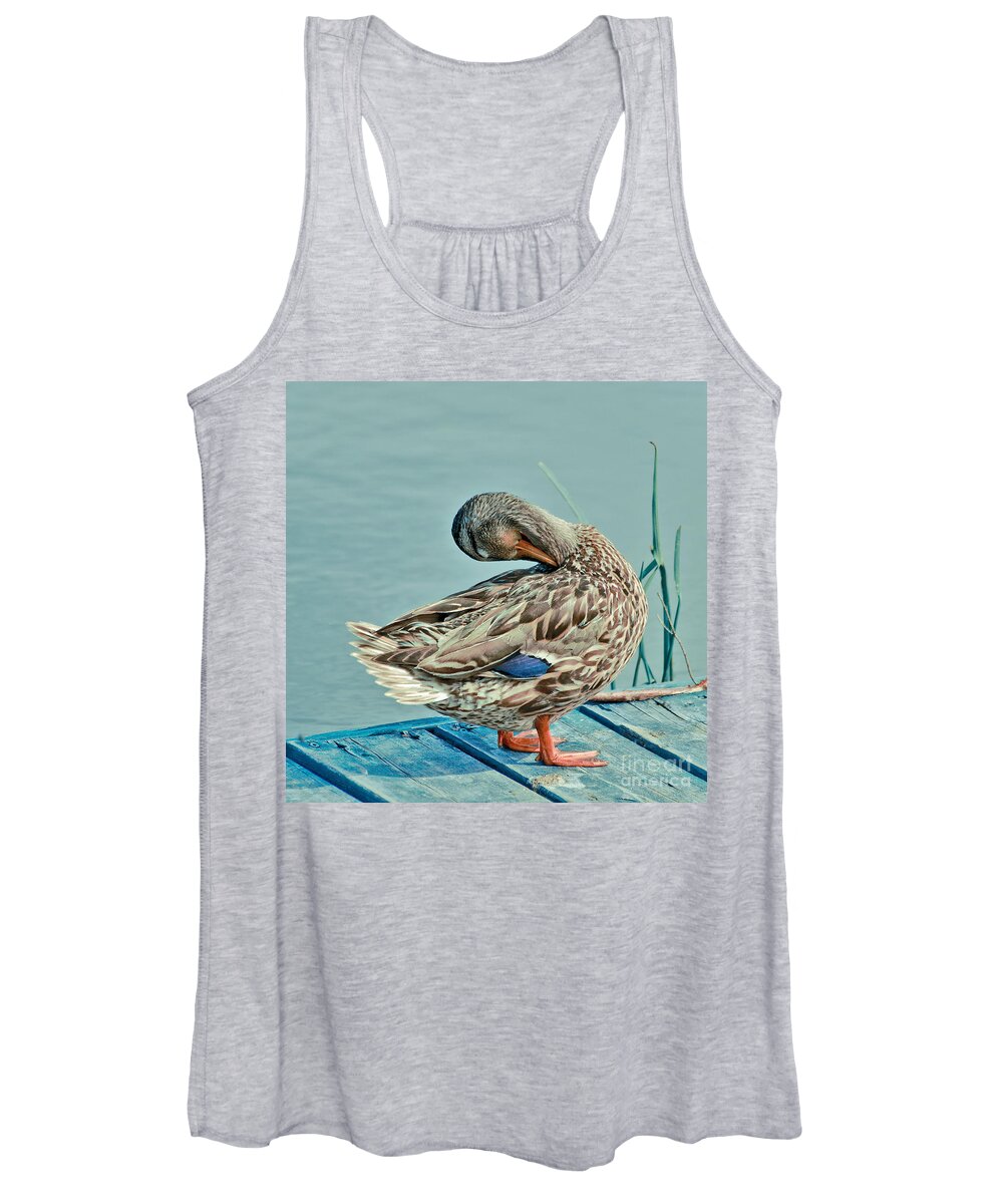 Duck Women's Tank Top featuring the photograph The Pose by Aimelle Ml
