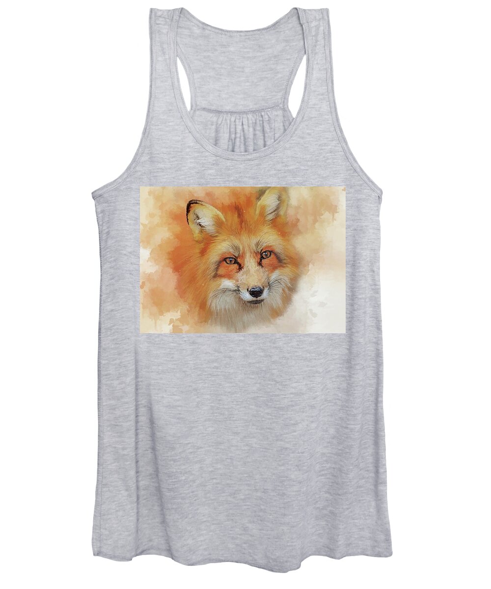 Red Fox Women's Tank Top featuring the digital art The Red Fox by Brian Tarr