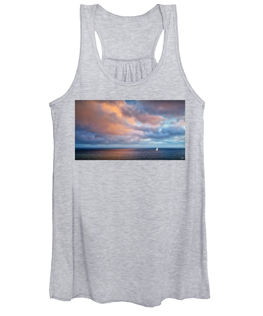 Pacific Ocean Women's Tank Top featuring the photograph The Sea At Peace by Endre Balogh