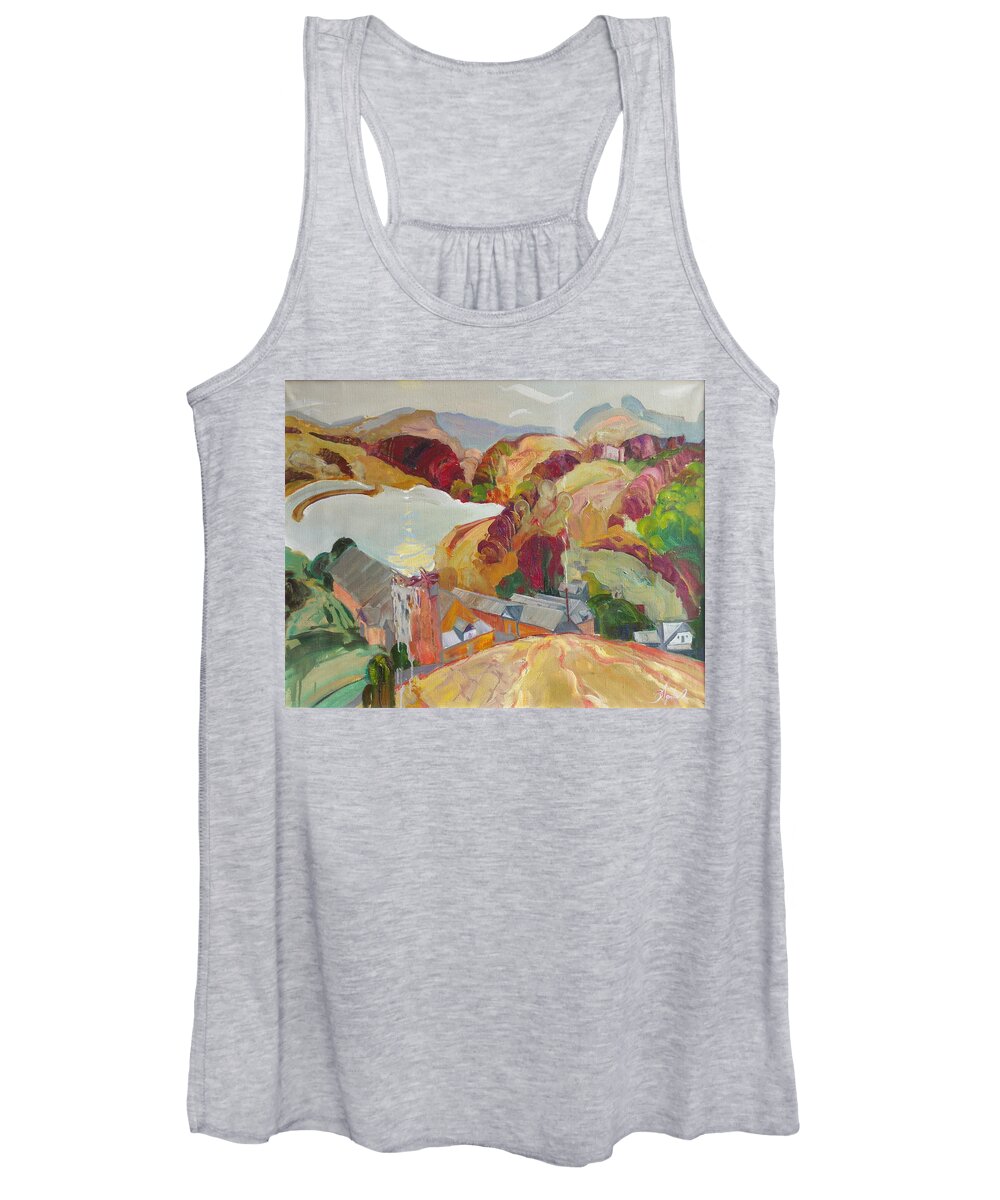 Oil Women's Tank Top featuring the painting The Slovechansk Edge by Sergey Ignatenko