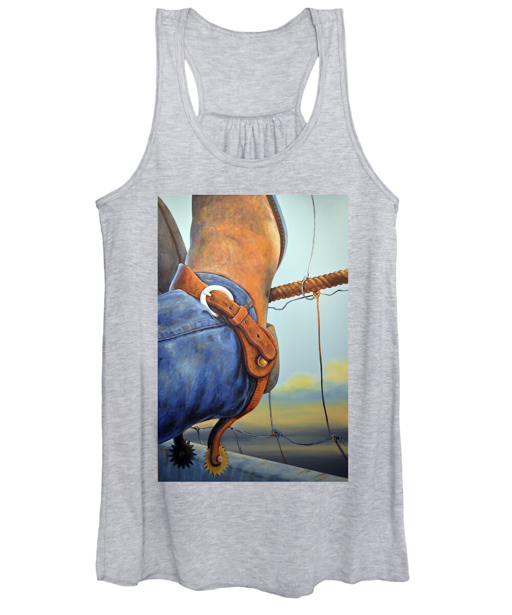 Cowboys Women's Tank Top featuring the painting The Spirit of the West by Amy Giacomelli