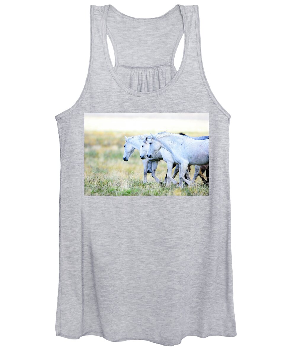 Wild Horses Women's Tank Top featuring the photograph The Three Amigos by Bryan Carter