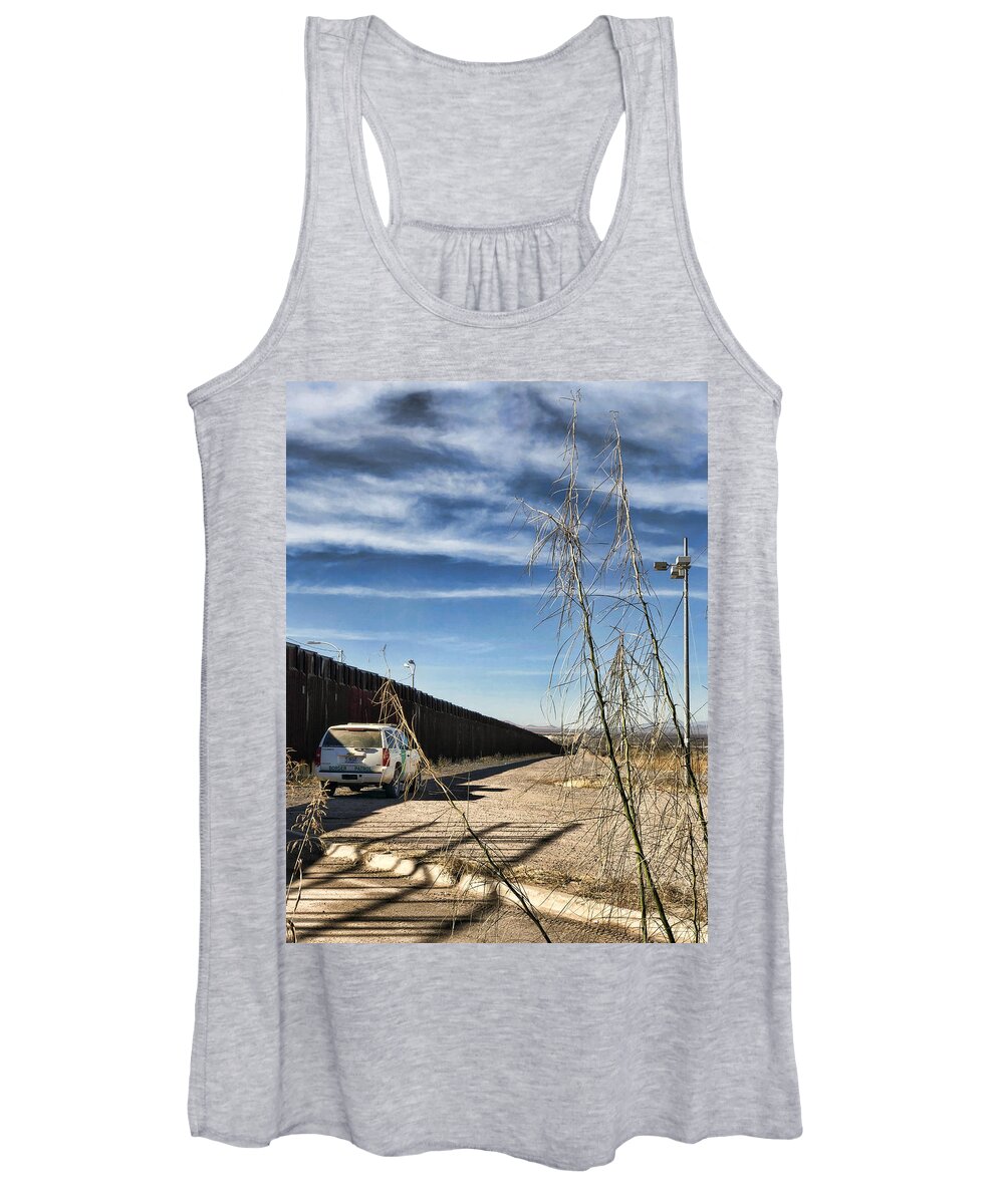 Us-mexico Border Wall Women's Tank Top featuring the photograph The Wall by Tatiana Travelways