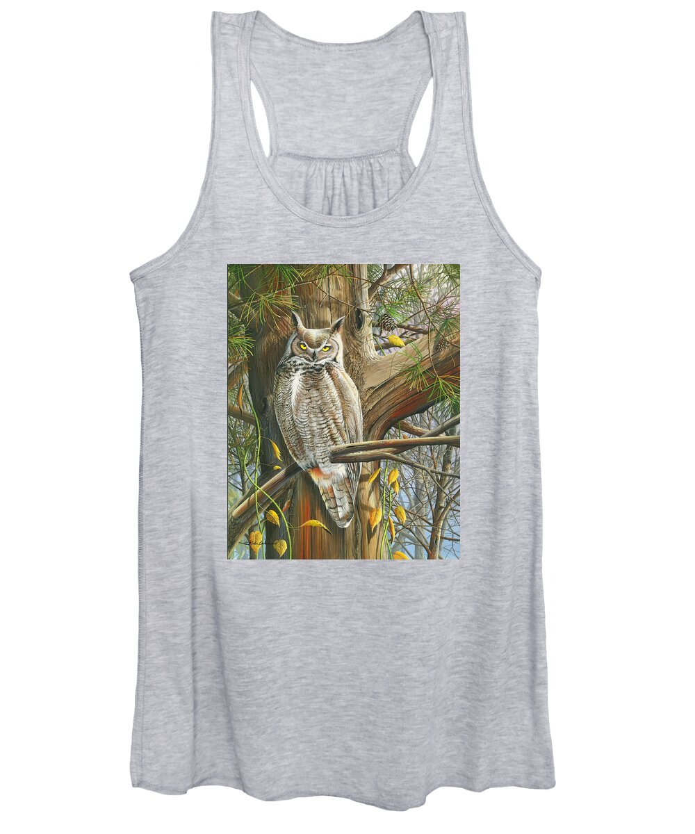 Fall Women's Tank Top featuring the painting The Watchman by Mike Brown