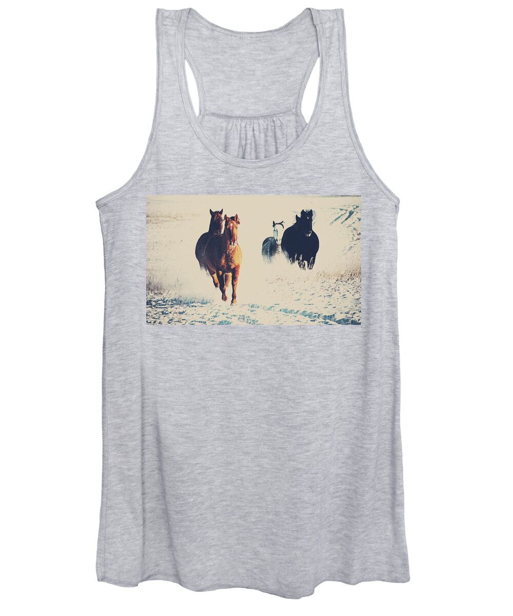 Horses Women's Tank Top featuring the photograph The Whistled by J C