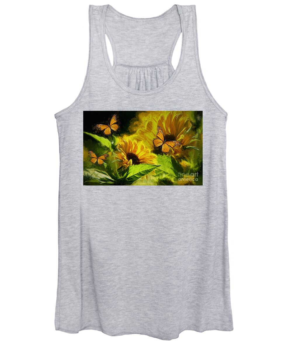 Monarch Butterfly Women's Tank Top featuring the painting The Wings Of Transformation by Tina LeCour