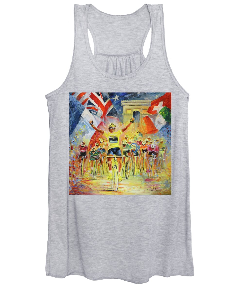 Sports Women's Tank Top featuring the painting The Winner Of The Tour De France by Miki De Goodaboom