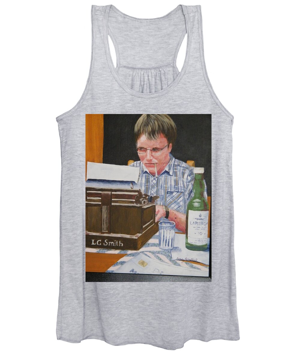 Writer Women's Tank Top featuring the painting The Writer by Terry Honstead