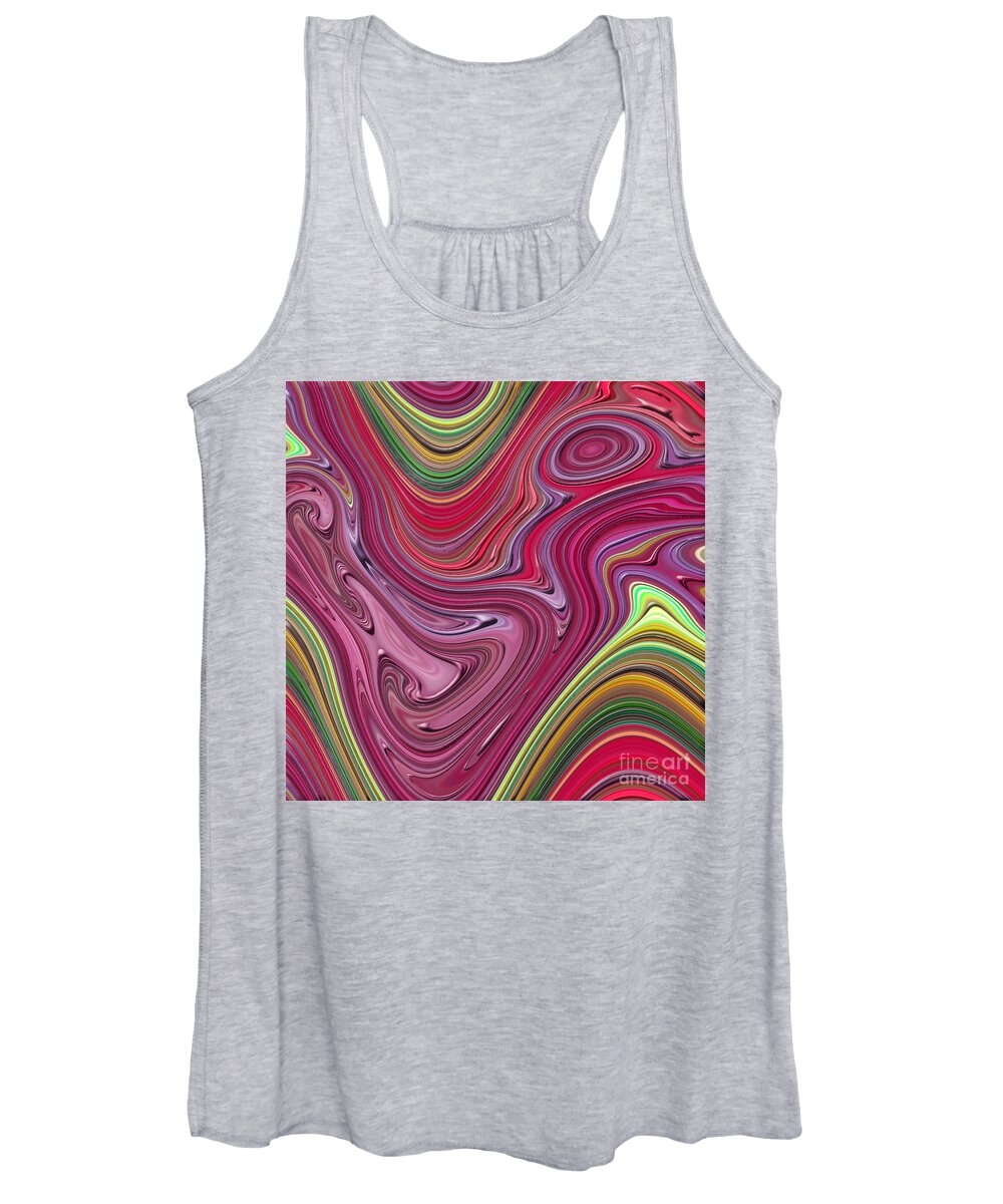 Colorful Women's Tank Top featuring the digital art Thick Paint Abstract by Melissa A Benson