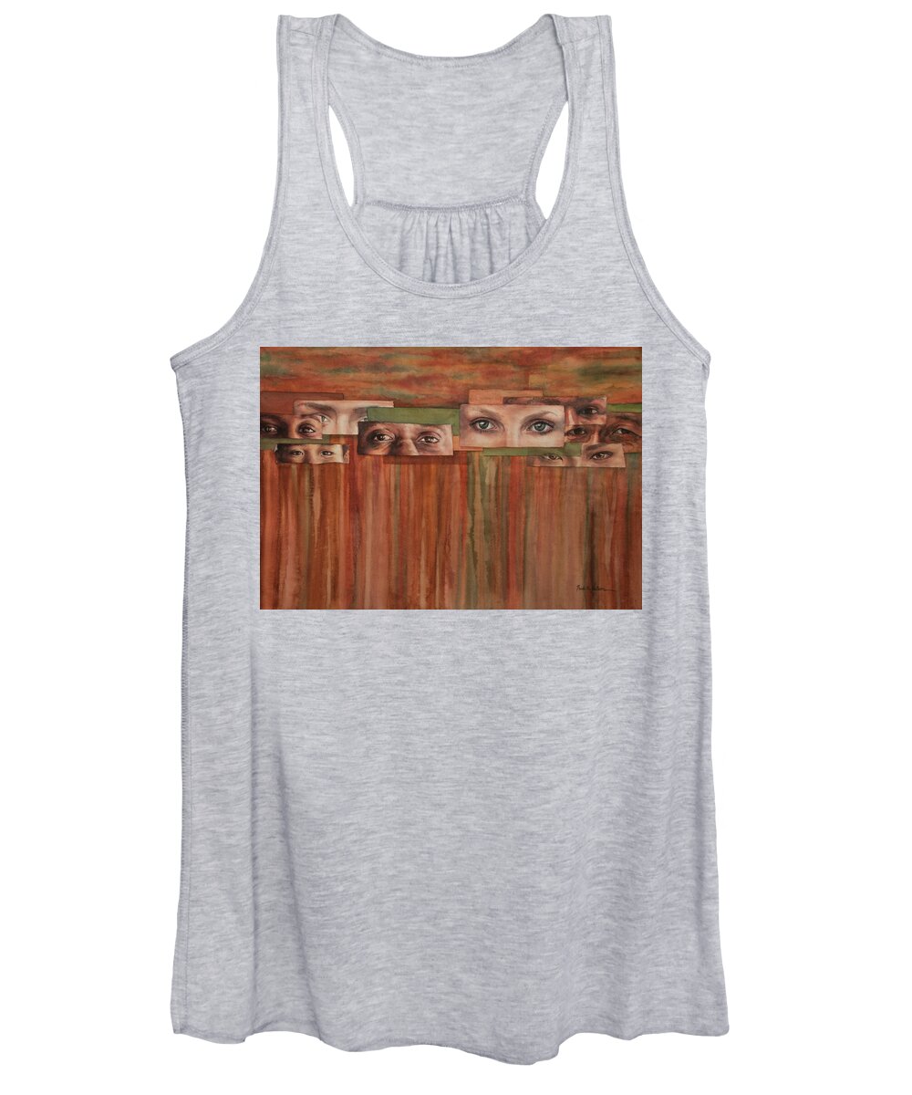 Abstract Women's Tank Top featuring the painting Thirds by Heidi E Nelson
