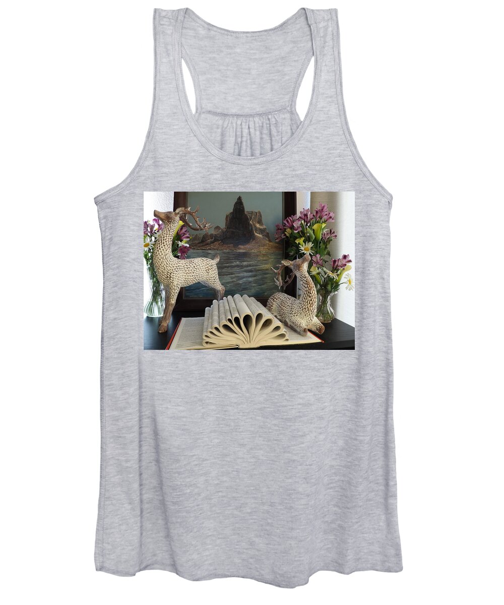 Still Life Women's Tank Top featuring the photograph Thirsty Deer by Richard Thomas