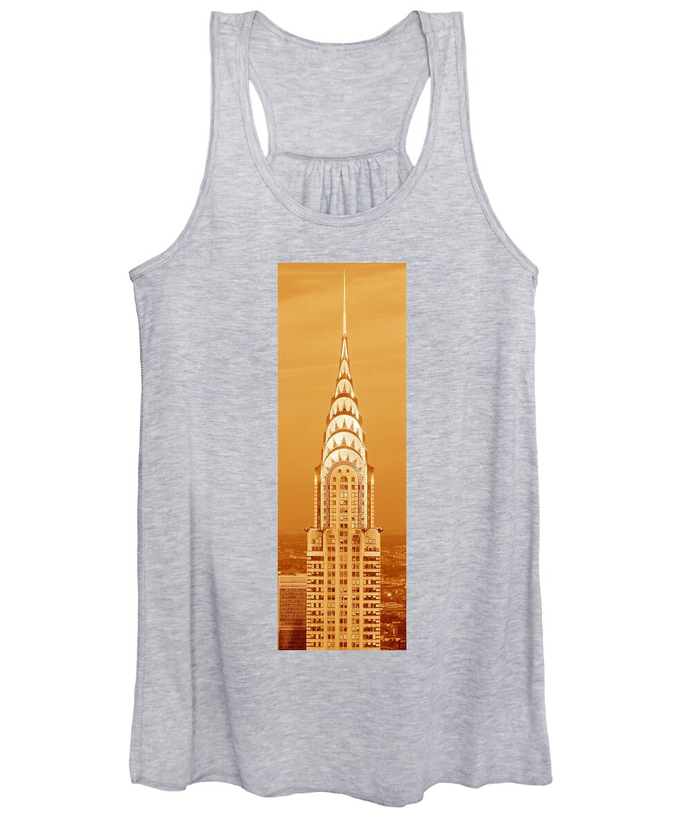 Photography Women's Tank Top featuring the photograph Chrysler Building at sunset by Panoramic Images
