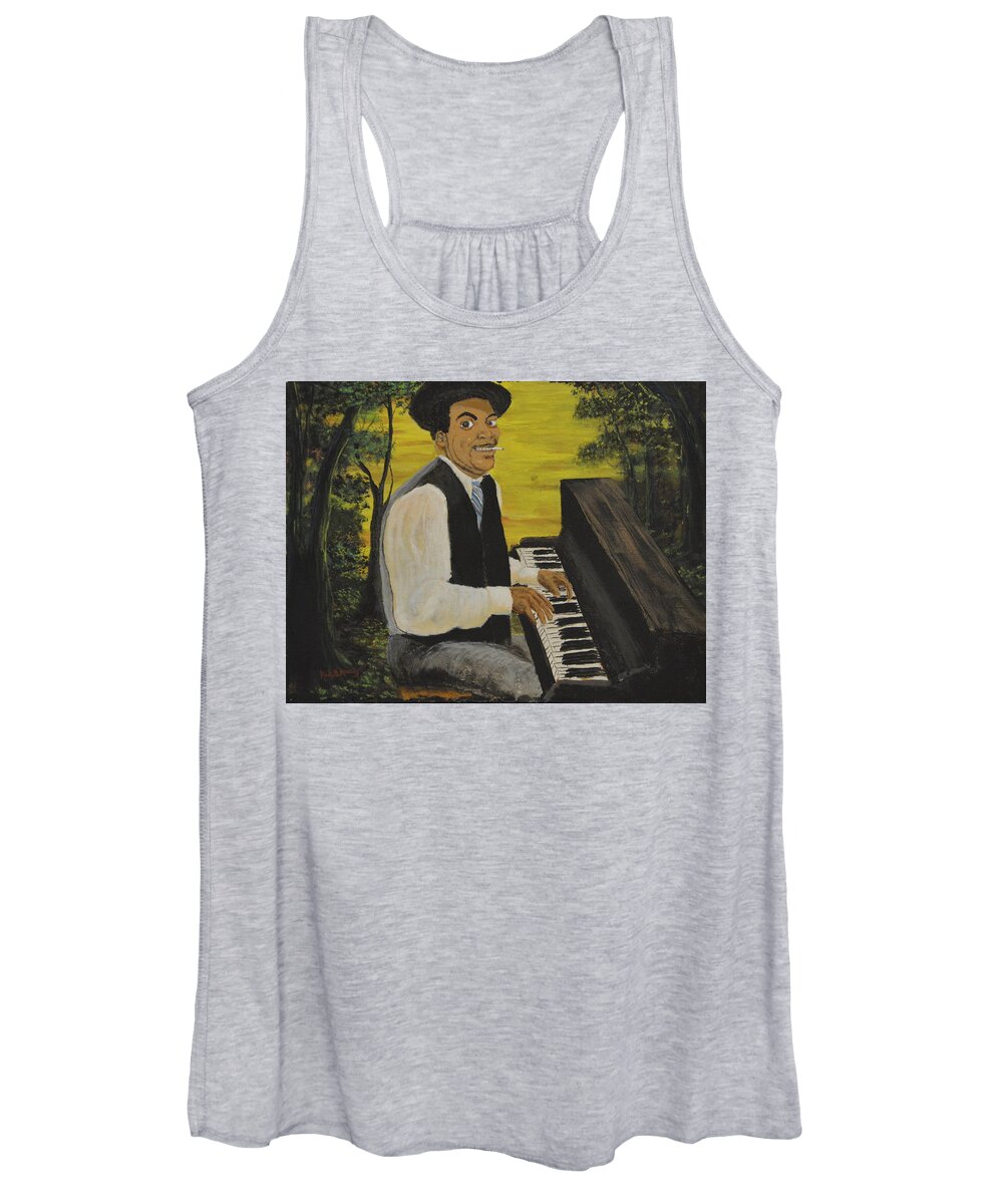 Fats Waller Women's Tank Top featuring the painting Thomas Fats Waller by Rod B Rainey