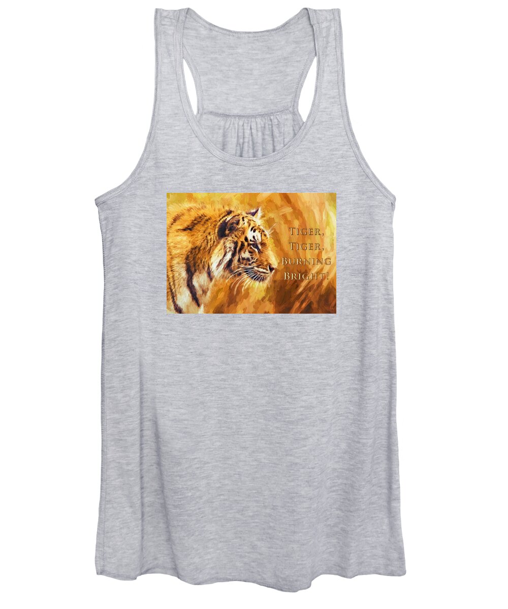 Tiger Women's Tank Top featuring the digital art Tiger Tiger Burning Bright by Charmaine Zoe