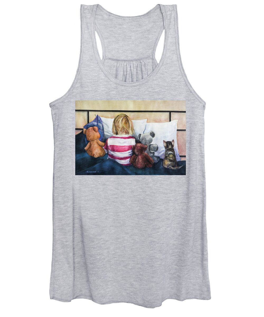 Teddy Bear Women's Tank Top featuring the painting Time Out with my Friends by Rick Mosher