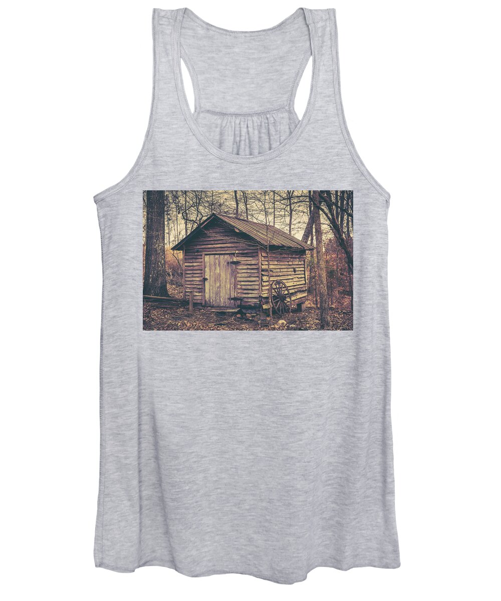 Old Sheds Women's Tank Top featuring the photograph Time, Standing Still by Cynthia Wolfe