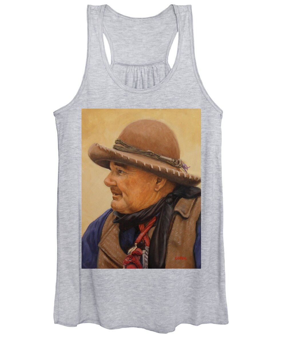 Mountain Man Women's Tank Top featuring the painting Tom by Todd Cooper