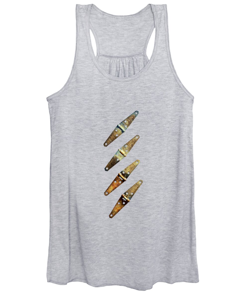 Art Women's Tank Top featuring the photograph Tools On Wood 45 BW by YoPedro