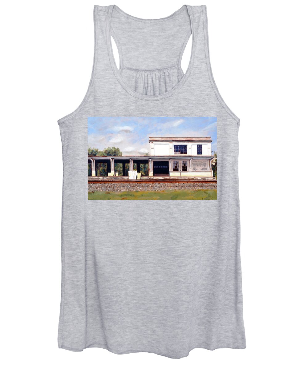 Alabama Women's Tank Top featuring the painting Trackside in Alabama by Craig Morris