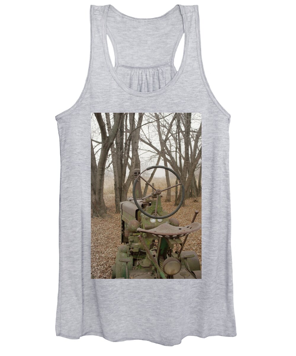 Tractor Women's Tank Top featuring the photograph Tractor Morning by Troy Stapek