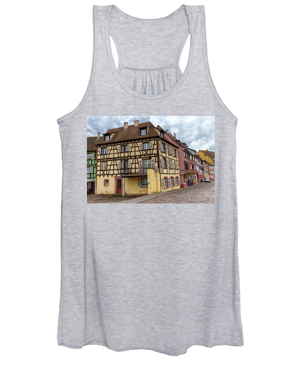 Colmar Women's Tank Top featuring the photograph Traditional half-timbered houses in Colmar, Alsace, France by Elenarts - Elena Duvernay photo