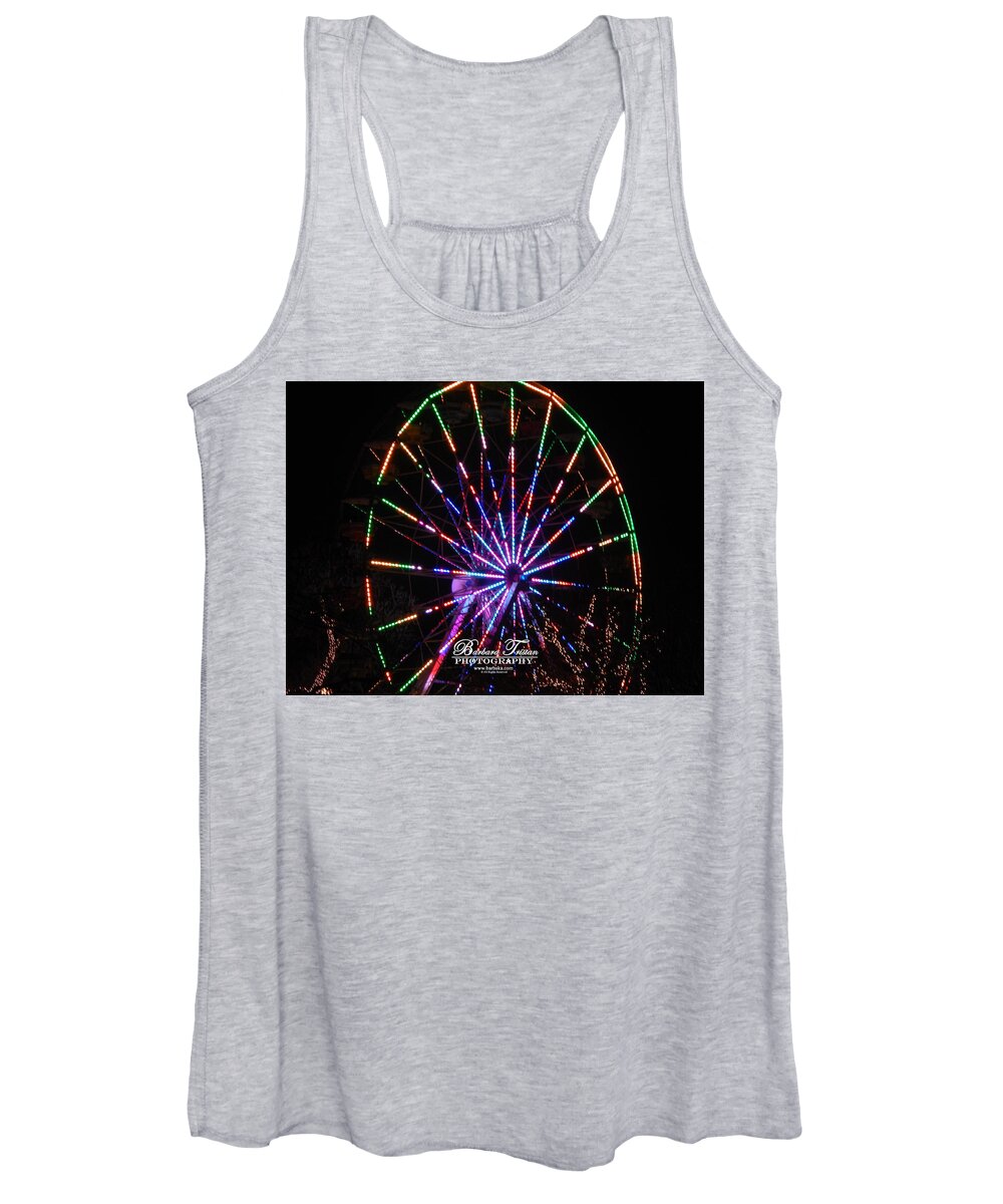 Art Women's Tank Top featuring the photograph Trail of Lights #7427 by Barbara Tristan