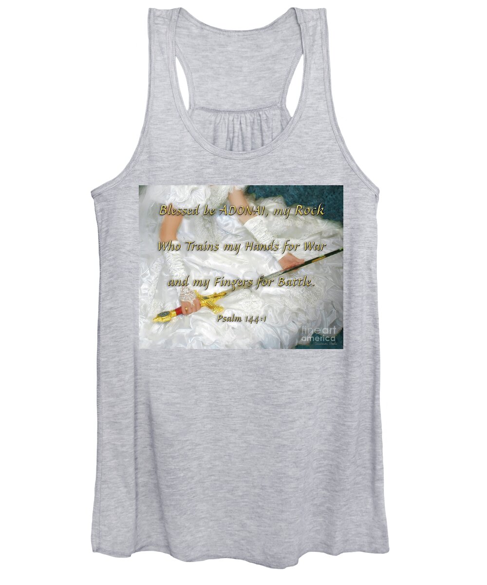 Prophetic Art Women's Tank Top featuring the painting Trained For Battle by Constance Woods