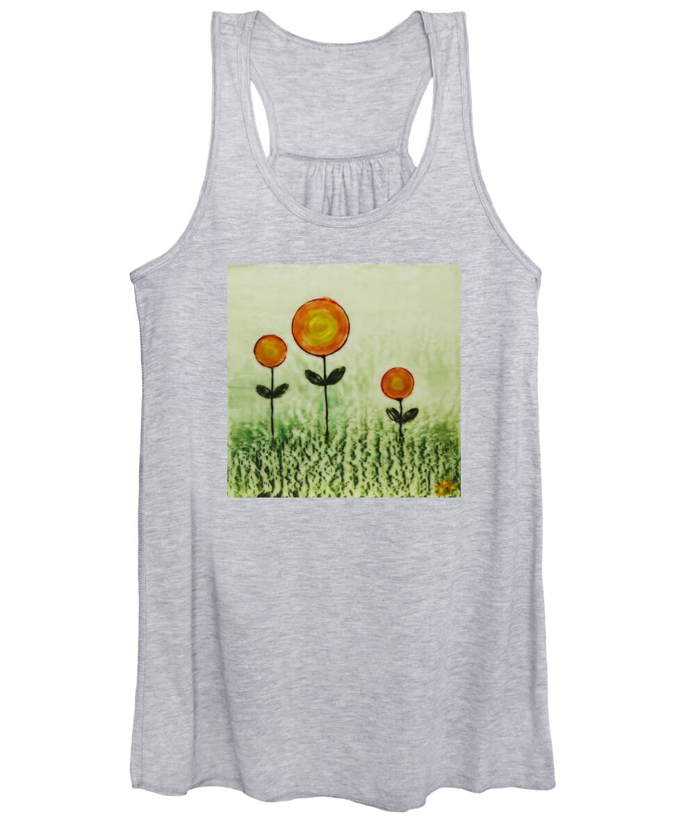 Landscape Women's Tank Top featuring the painting Triplets by Terry Honstead